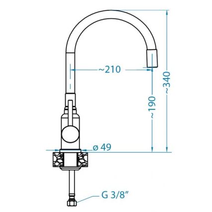 ALVEUS 1144429 - Змішувач для кухонної мийки з гнучким виливом MINTAS 34 cm нержавіюча сталь/бежевий