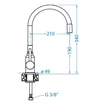 ALVEUS 1144433 - Смеситель для мойки с гибким изливом MINTAS 34 см матовый черный