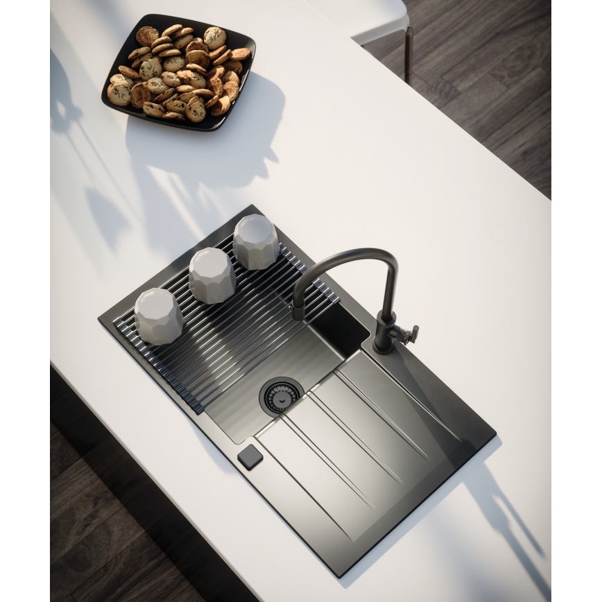 ALVEUS 1148159 - Кухонная раковина CADIT 79x50 см гранит/черный