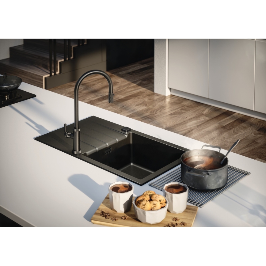 ALVEUS 1148159 - Кухонная раковина CADIT 79x50 см гранит/черный