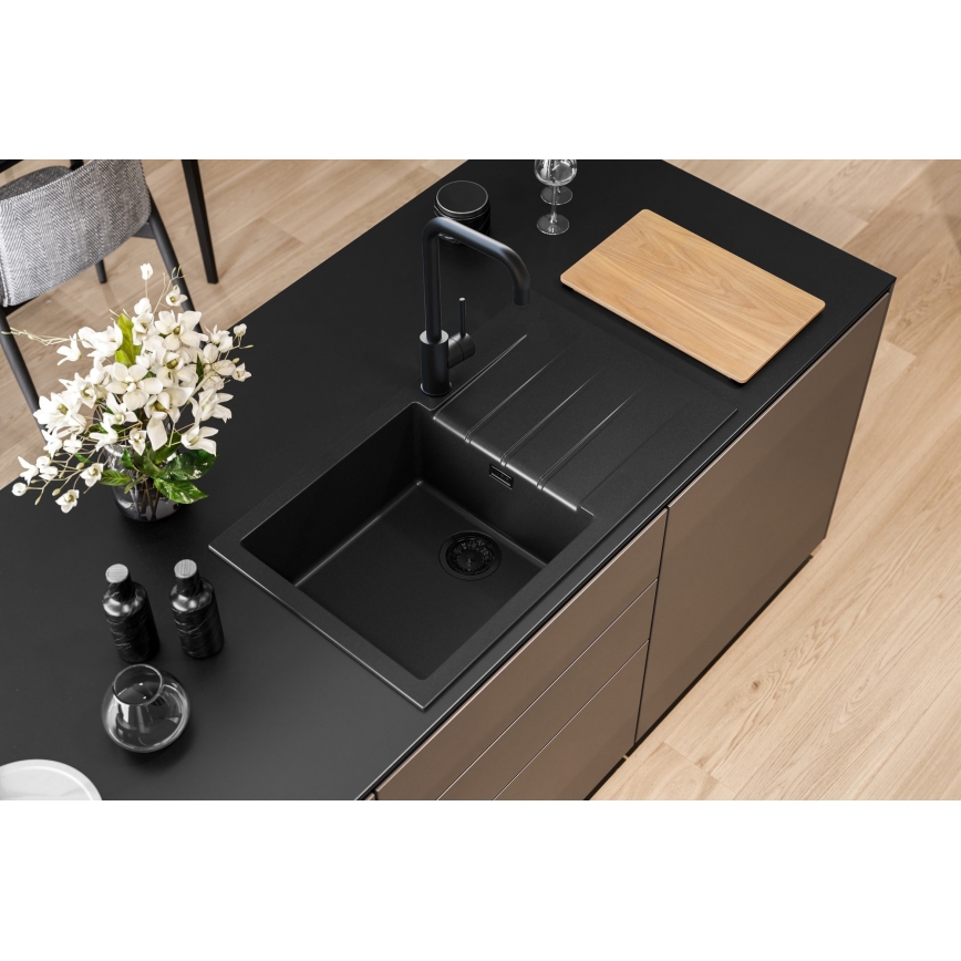ALVEUS 1148160 - Кухонная раковина CADIT 86x50 см гранит/черный