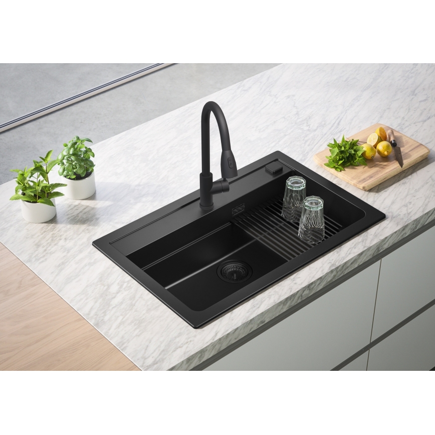 ALVEUS 1148163 - Кухонная раковина ATROX 79x50 см гранит/черный