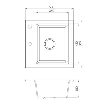 ALVEUS 1149113 - Кухонная раковина GEM 50x50 см гранит/черный