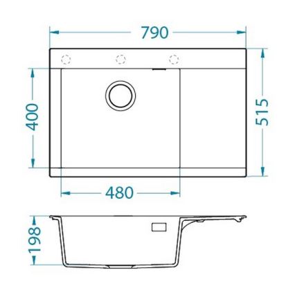 ALVEUS 1149503 - Кухонна мийка PURE 79x51,5 см граніт/чорний