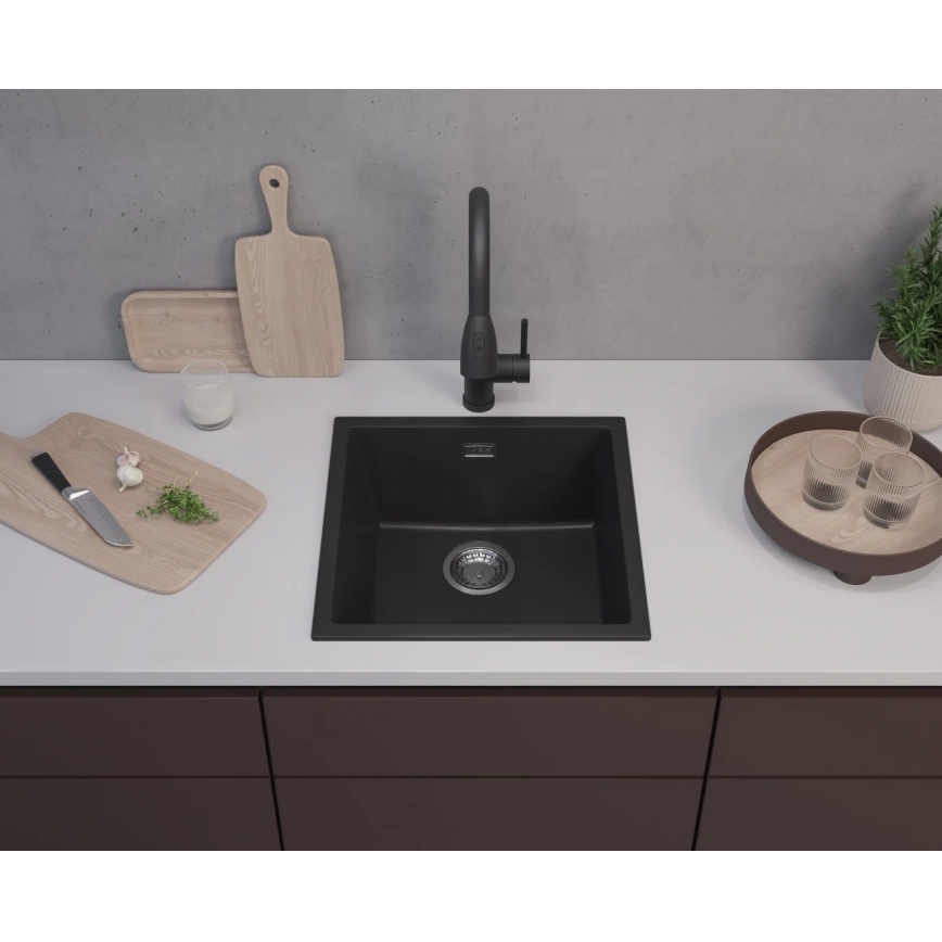 ALVEUS 1150048 - Кухонна мийка OMNI 45x45 см граніт/чорний