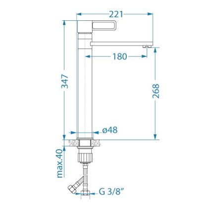 ALVEUS 1150752 - Змішувач для мийки MAYA 34,7 см блискучий хром