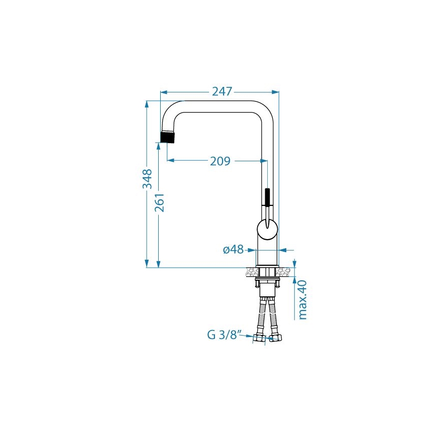 ALVEUS 1150762 - Змішувач для раковини FLORA 34,8 см золотий