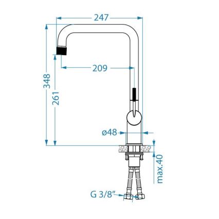 ALVEUS 1150764 - Смеситель для мойки FLORA 34,8 см бронзовый
