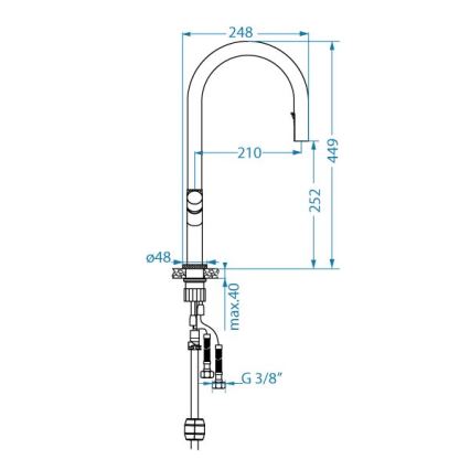 ALVEUS 1150776 - Змішувач для раковини SWAN 44,9 см золотий