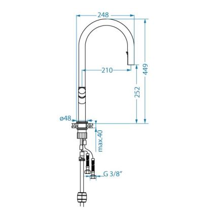 ALVEUS 1150779 - Смеситель для мойки SWAN 44,9 см бронзовый