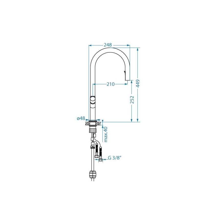 ALVEUS 1150779 - Смеситель для мойки SWAN 44,9 см бронзовый