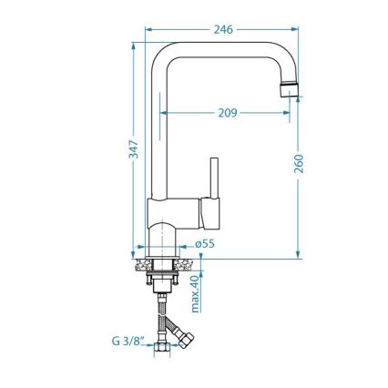 ALVEUS 1150925 - Змішувач для раковини STELLA 34,7 см чорний