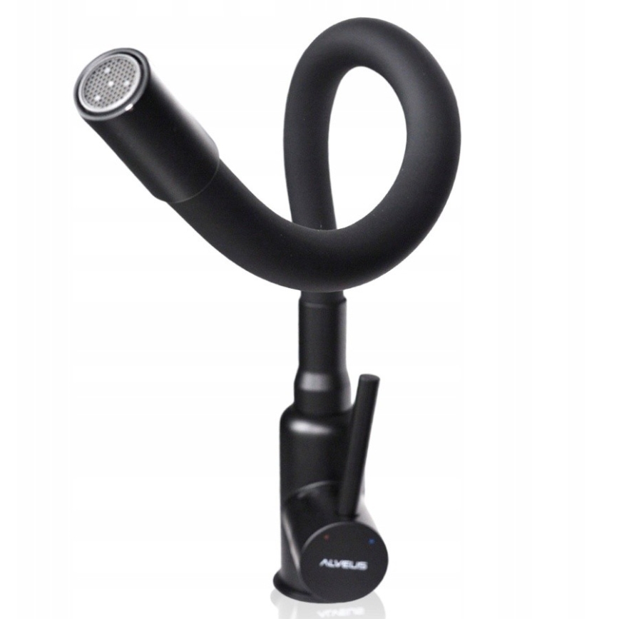 ALVEUS SETA23193 - Кухонна мийка ATROX 50 × 50 см + змішувач для мийки з гнучким виливом MINTAS 34 см граніт/матова чорна