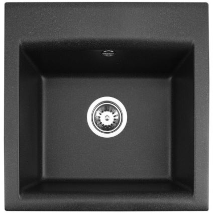 ALVEUS SETA23193 - Кухонная мойка ATROX 50x50 см + смеситель с гибким изливом MINTAS 34 см гранит/матовый черный