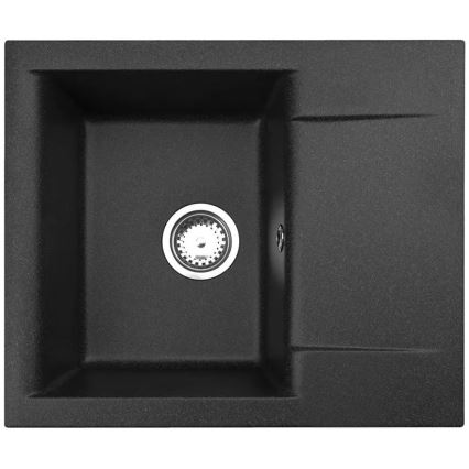ALVEUS SETA23197 - Kuchyňský dřez CADIT 59x50 cm + dřezová baterie s flexibilním ramínkem MINTAS 34 cm granit/matná černá