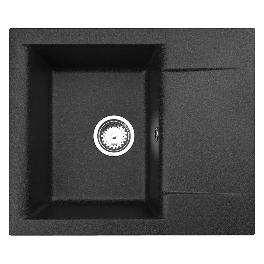 ALVEUS SETA23197 - Kuchyňský dřez CADIT 59x50 cm + dřezová baterie s flexibilním ramínkem MINTAS 34 cm granit/matná černá