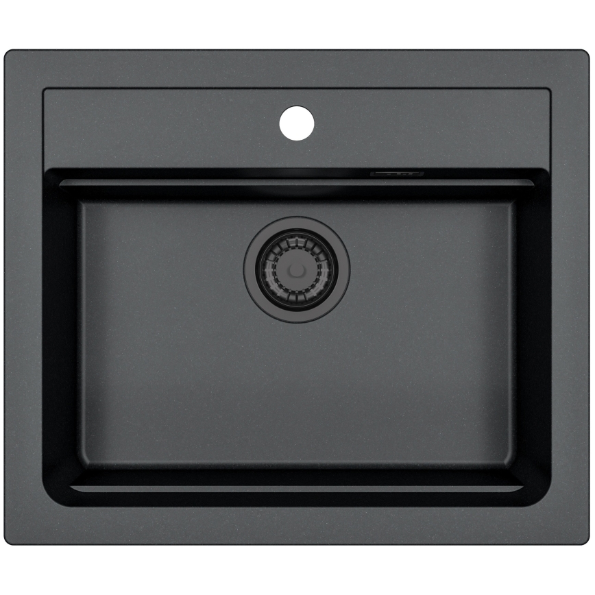 ALVEUS SETA23228 - Кухонная мойка ATROX 59x50 см + смеситель с гибким изливом MINTAS 34 см гранит/матовая черная