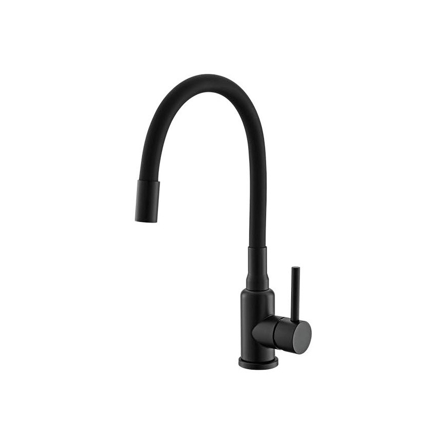 ALVEUS SETA23228 - Кухонная мойка ATROX 59x50 см + смеситель с гибким изливом MINTAS 34 см гранит/матовая черная
