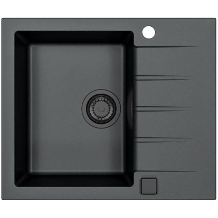 ALVEUS SETA23230 - Кухонная мойка CADIT 59x50 см + смеситель с гибким изливом MINTAS 34 см гранит/матовый черный