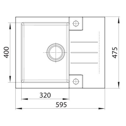 ALVEUS SETA23236 - Кухонная мойка ROCK 59,5x47,5 см + смеситель с гибким изливом MINTAS 34 см гранит/матовый черный