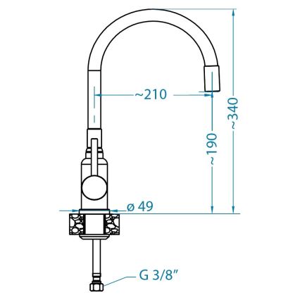 ALVEUS SETA23236 - Кухонная мойка ROCK 59,5x47,5 cm + смеситель для мойки с гибким изливом MINTAS 34 cm гранит/матовый черный