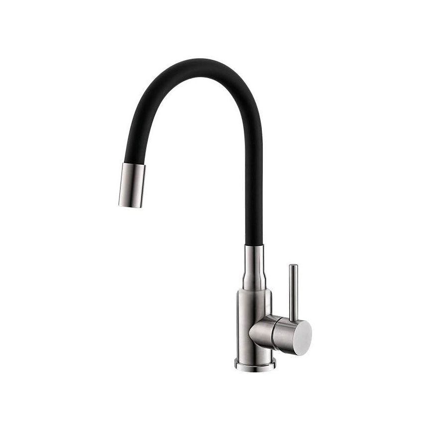 ALVEUS SETA24019 - Кухонная мойка CLASSIC 80x60 см + смеситель с гибким изливом MINTAS 34 см нержавеющая сталь/черный