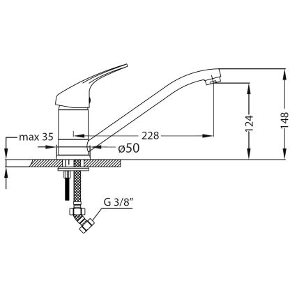 ALVEUS SETA259 - Кухонна мийка BASIC 78x43,5 см + змішувач для мийки RIVIERA 14,8 см сатин/глянцевий хром