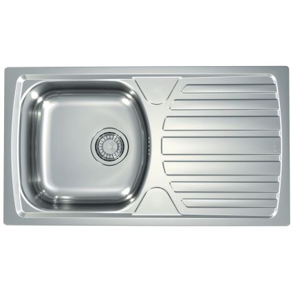 ALVEUS SETA259 - Кухонная раковина BASIC 78x43,5 см + смеситель RIVIERA 14,8 см сатин/глянцевый хром