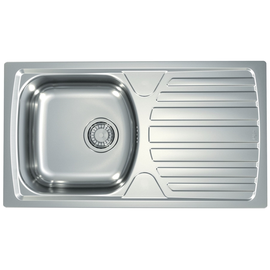 ALVEUS SETA259 - Кухонная раковина BASIC 78x43,5 см + смеситель RIVIERA 14,8 см сатин/глянцевый хром