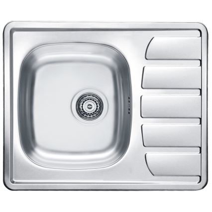 АЛВЕУС СЕТА265 - Кухонна мийка ЗУМ 61,5x50 см + кухонний змішувач РІВ'ЄРА 14,8 см сатиновий/глянцевий хром