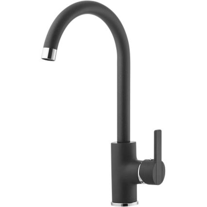 ALVEUS SETA737 - Кухонна мийка CORTINA 50x45 см + змішувач для мийки з гнучким виливом TONIA 29,5 см граніт/матова чорна