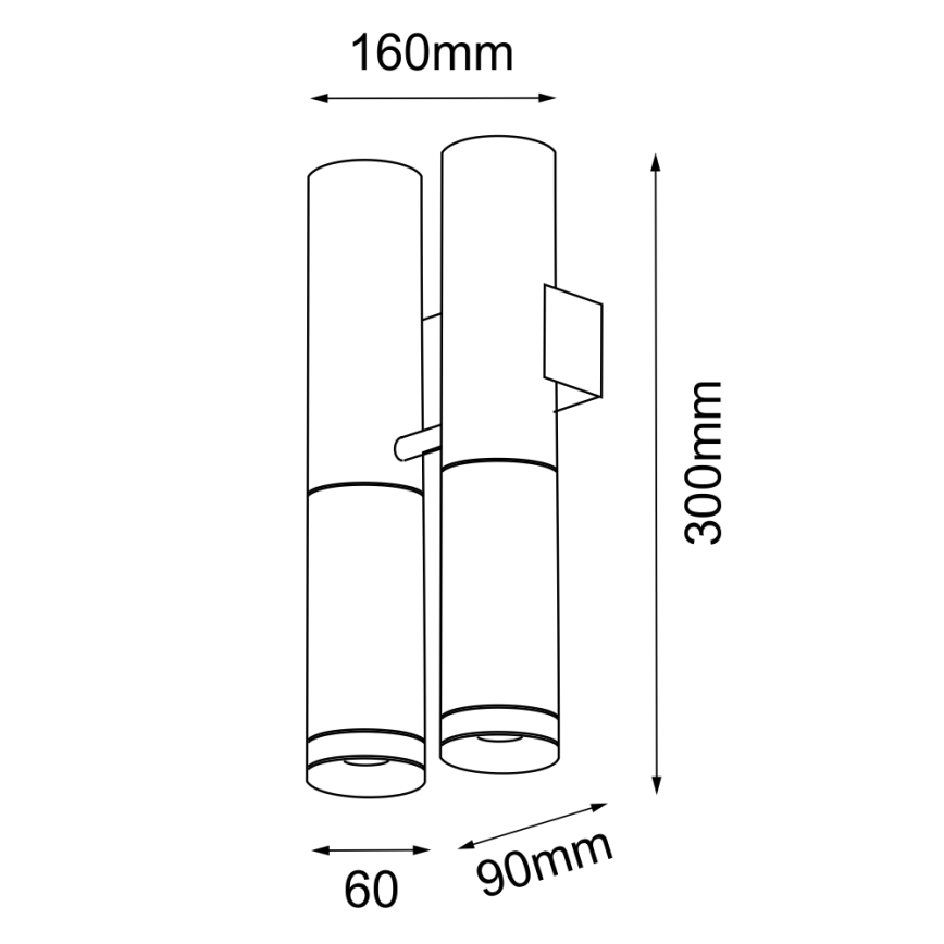 Amplex - Настінний світильник 2xGU10/15W/230V чорний