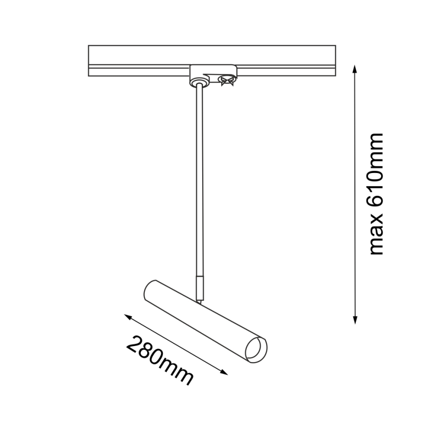 Amplex - Люстра на штанзі для трекової системи 1xGU10-MR11/15W/230V чорний/латунь