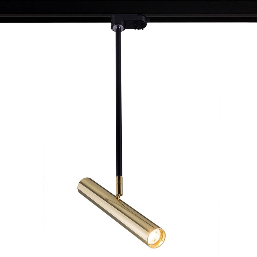 Amplex - Люстра на штанзі для трекової системи 1xGU10-MR11/15W/230V чорний/латунь