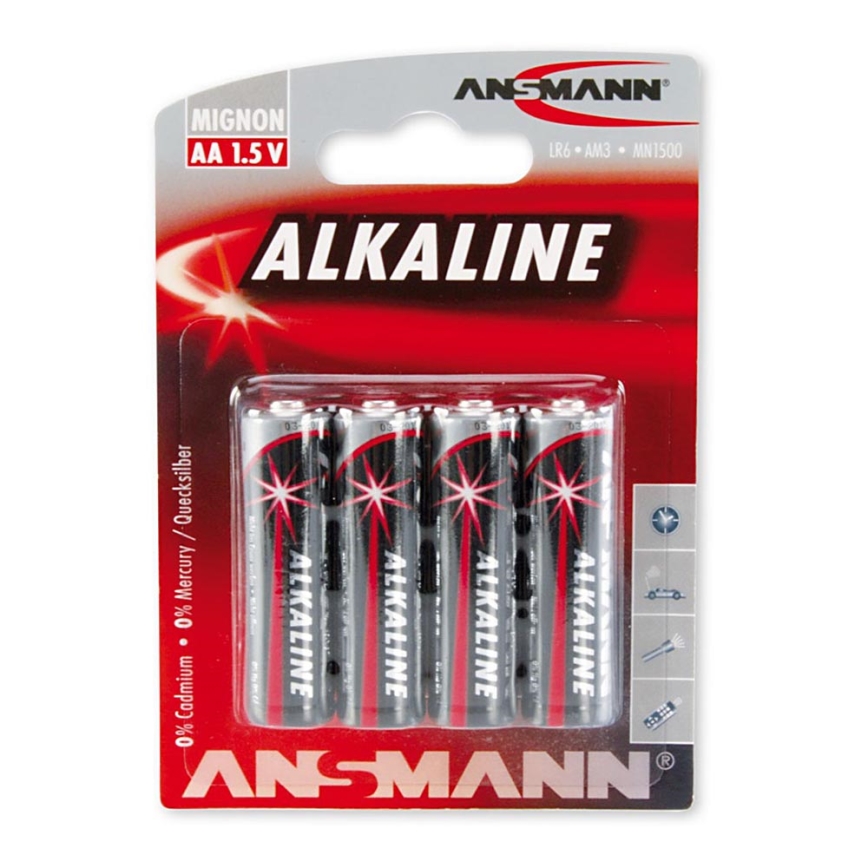Ansmann 09629 LR6 AA RED - Щелочная батарейка 1,5V 4шт.