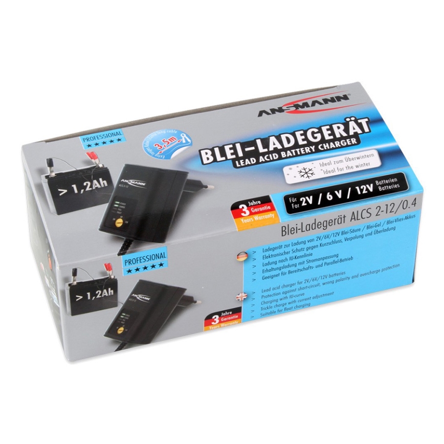 Ansmann 11496 - ALCS 2-12/0,4 - Зарядное устройство для аккумуляторов 2-12V/1,2-40Ah
