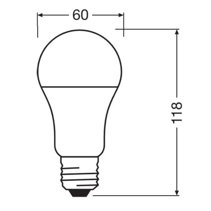 Антибактеріальна LED лампочка A100 E27/13W/230V 2700K - Osram