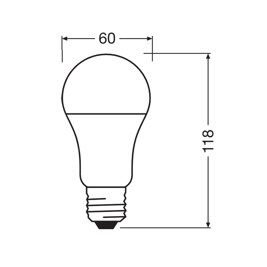Антибактеріальна LED лампочка A100 E27/13W/230V 6500K - Osram