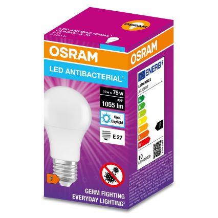 Антибактеріальна LED лампочка A75 E27/10W/230V 6500K - Osram