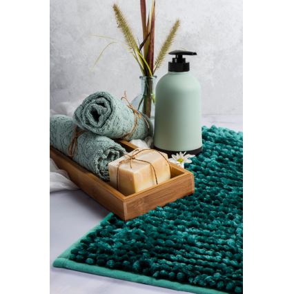 Антиковзний килимок для ванної CHENILLE 50x80 cm бірюзовий