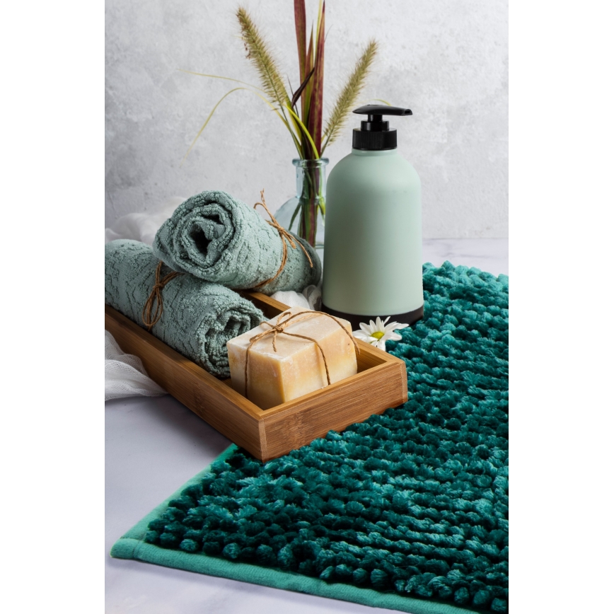 Антиковзний килимок для ванної CHENILLE 50x80 cm бірюзовий