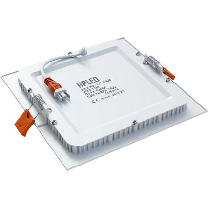APLED - Вбудований стельовий LED світильник для ванної SQUARE LED/12W/230V IP40 17x17 см білий