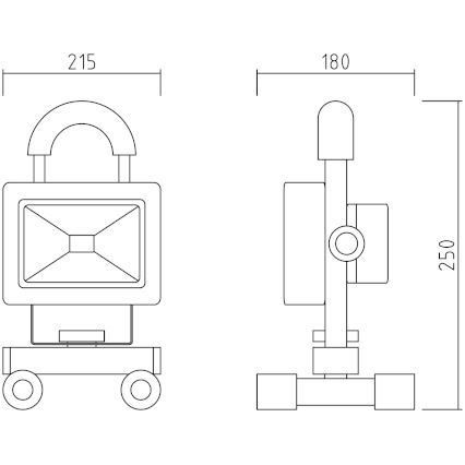 APLED - Світлодіодний прожектор АКУ LED/20W/230V IP65 6000K 2200 mAh