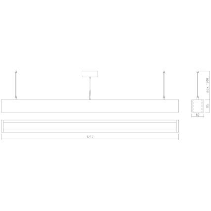 APLED - Підвісна LED люстра LOOK LED/36W/230V 4000K 120 см дуб
