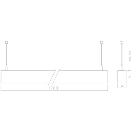 APLED - Підвісна LED люстра LOOK LED/46W/230V 4000K 120 см срібний