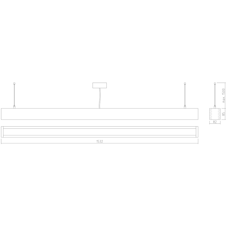 APLED - Светодиодная подвесная люстра LOOK LED/48W/230V 4000K 150 см дуб
