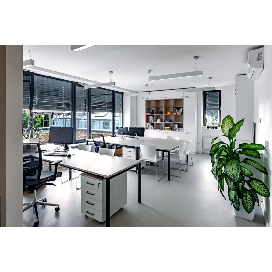 APLED - Светодиодная подвесная люстра LOOK LED/58W/230V 4000K 150 см серебряная