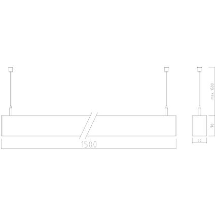 APLED - Светодиодная подвесная люстра LOOK LED/58W/230V 4000K 150 см серебряная
