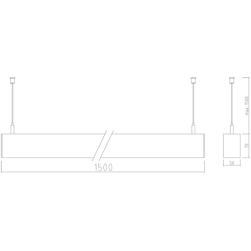 APLED - Светодиодная подвесная люстра LOOK LED/58W/230V 4000K 150 см серебряная