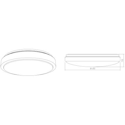 APLED - Светодиодный потолочный светильник LENS PP TRICOLOR LED/36W/230V IP41 2700 - 6500K 2520 лм